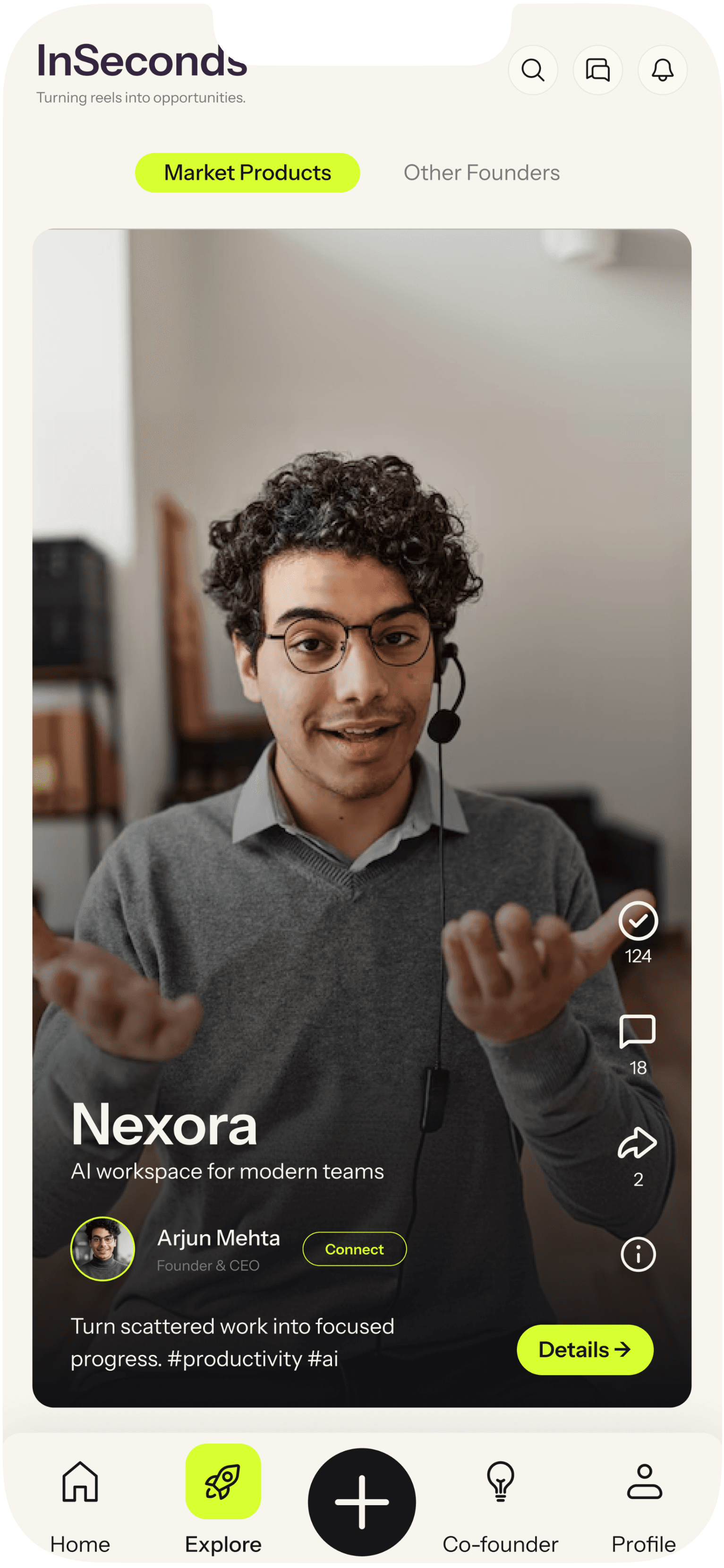 Discover insights screen