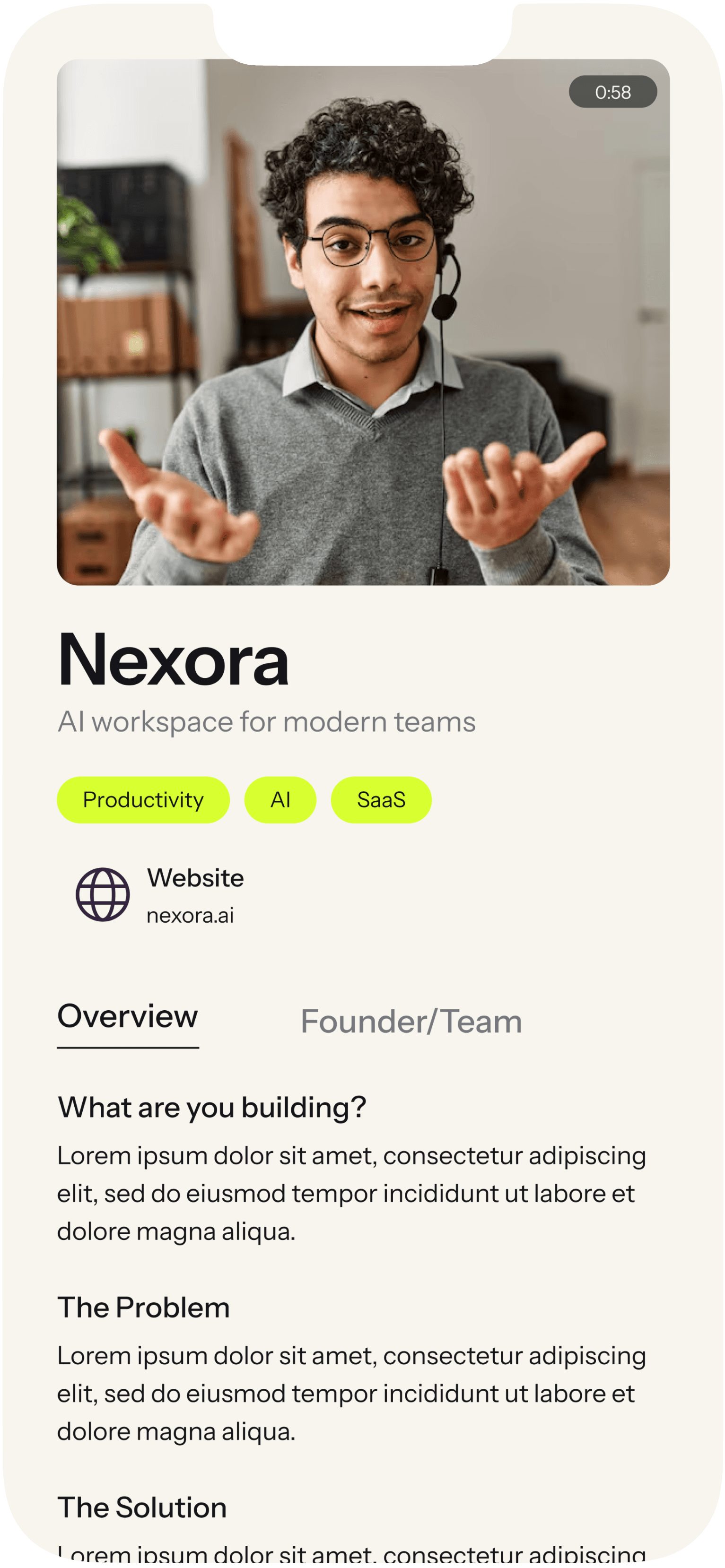 Show what you’re building screen